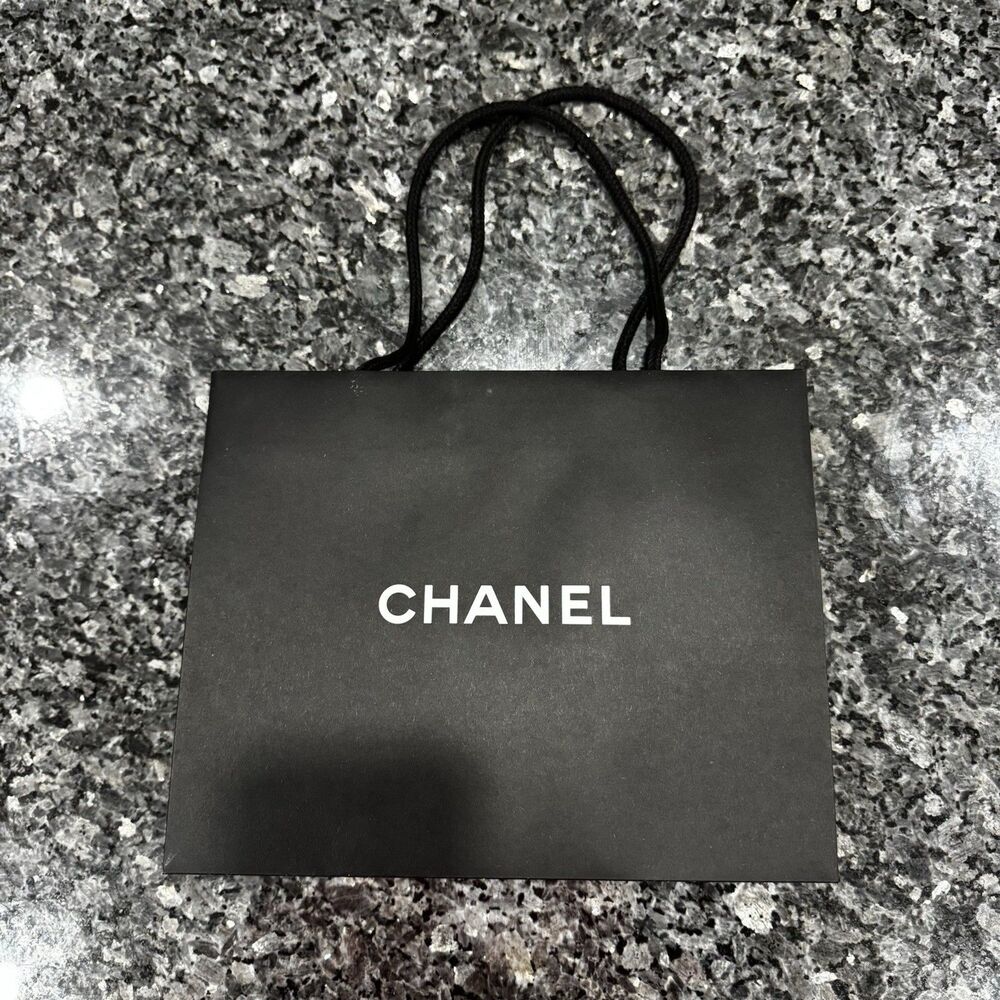 Chanel Black Paper Shopping Gift Bag 12" x 9.5" x 5"
